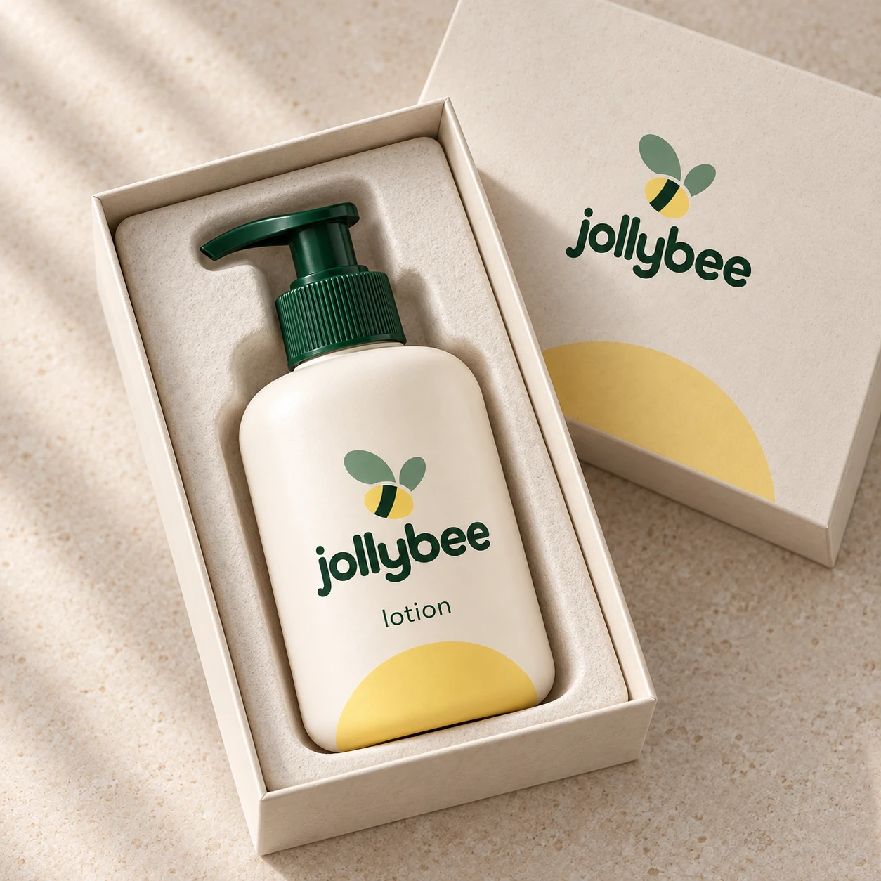 Baby lotion packaging presentation