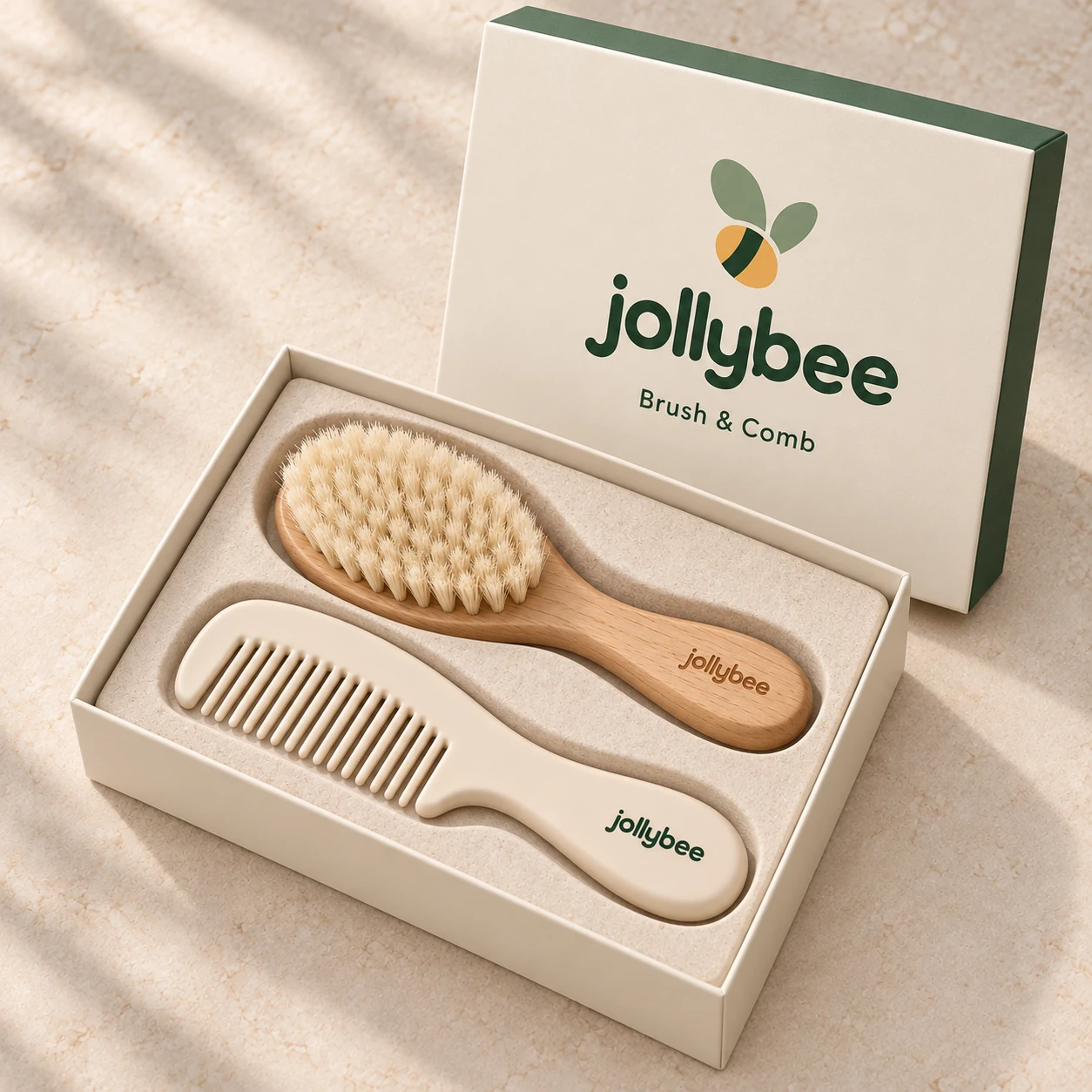 Baby brush & comb set packaging presentation