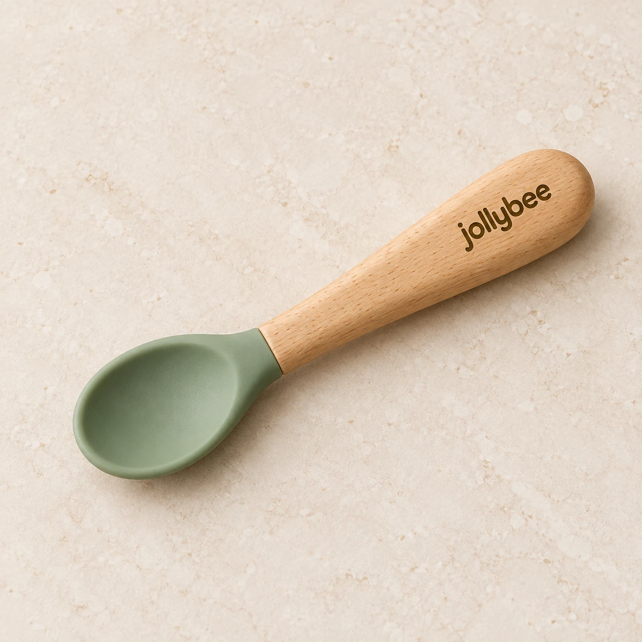 Silicone-tipped feeding spoon