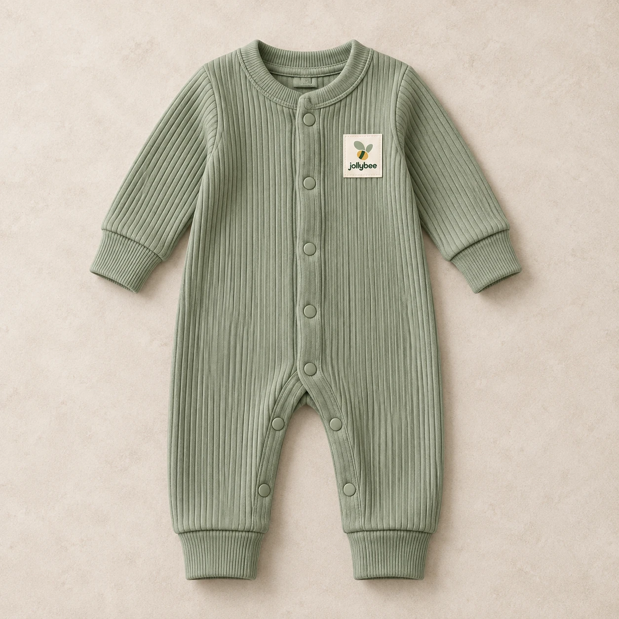 Sage ribbed sleepsuit